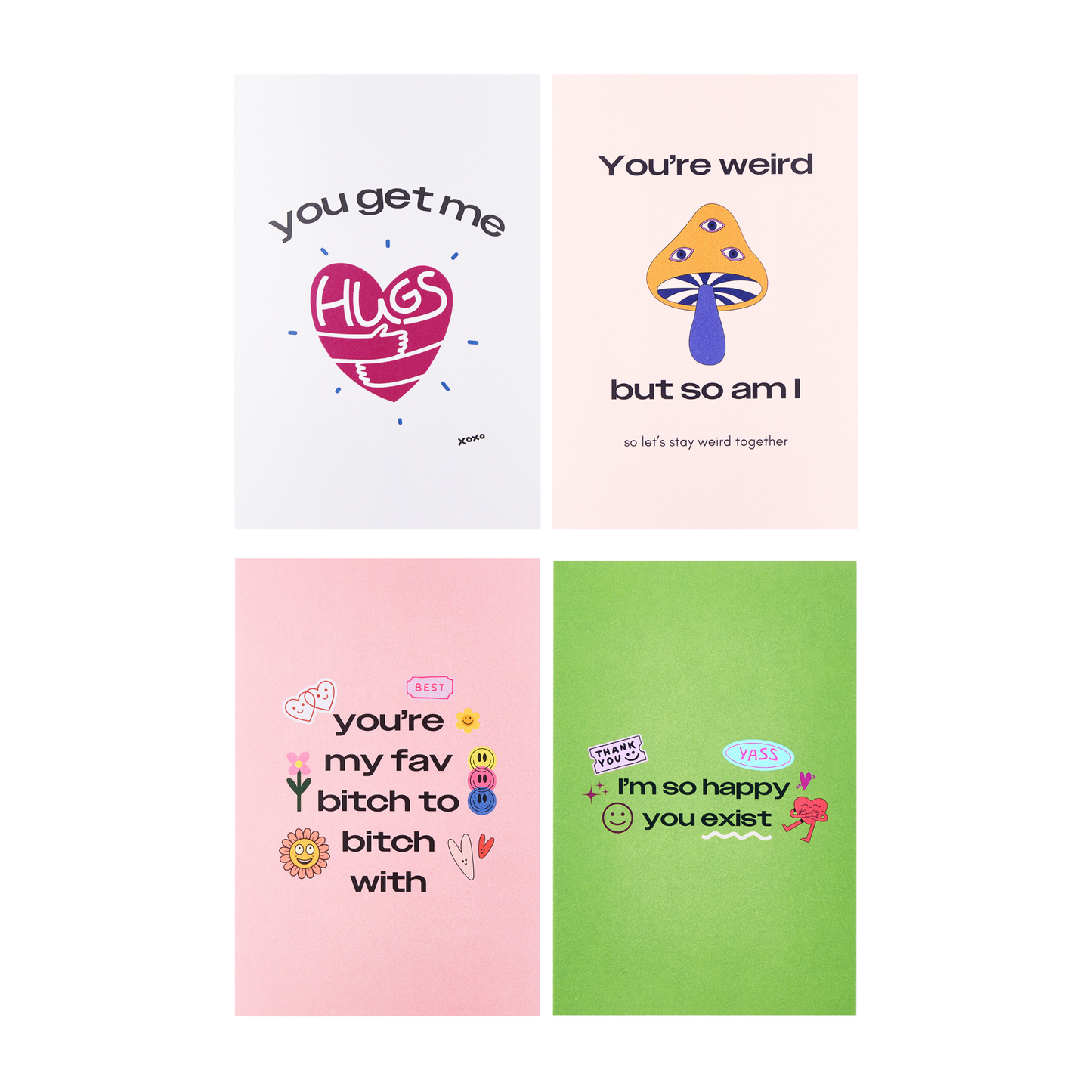 Greeting Cards Pack - "BEST FRIENDS 4EVA"